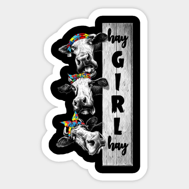 Hay Girl Autism Funny Cow Sticker by Danielsmfbb